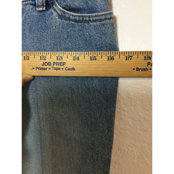 Long and Lean CapriJeans Denim Cropped Frayed Casual Everyday‎ Blue Size 8-10 - Picture 4 of 9